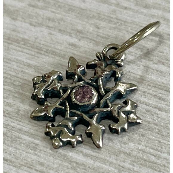 Love Heals Alexandrite JUNE Birthstone Round Snowflake Bronze Charm LH99 - Picture 1 of 8